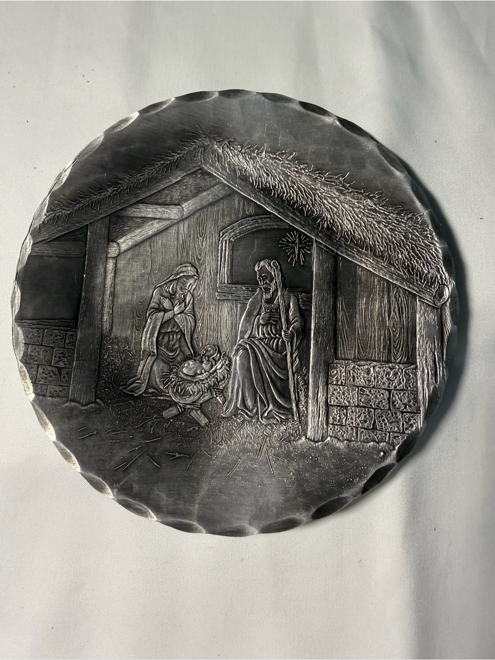 Nativity Plate by American Forging. EUC